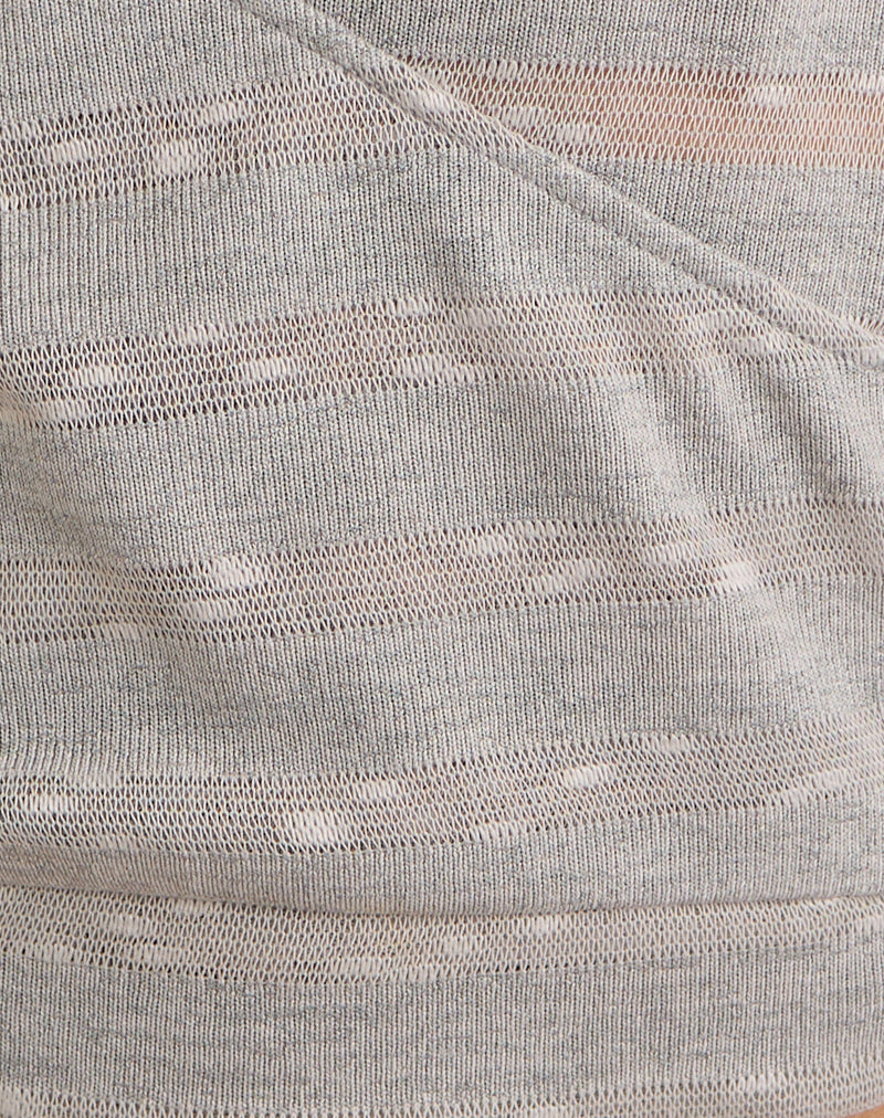 Sayena Top in Sheer Knit Light Grey