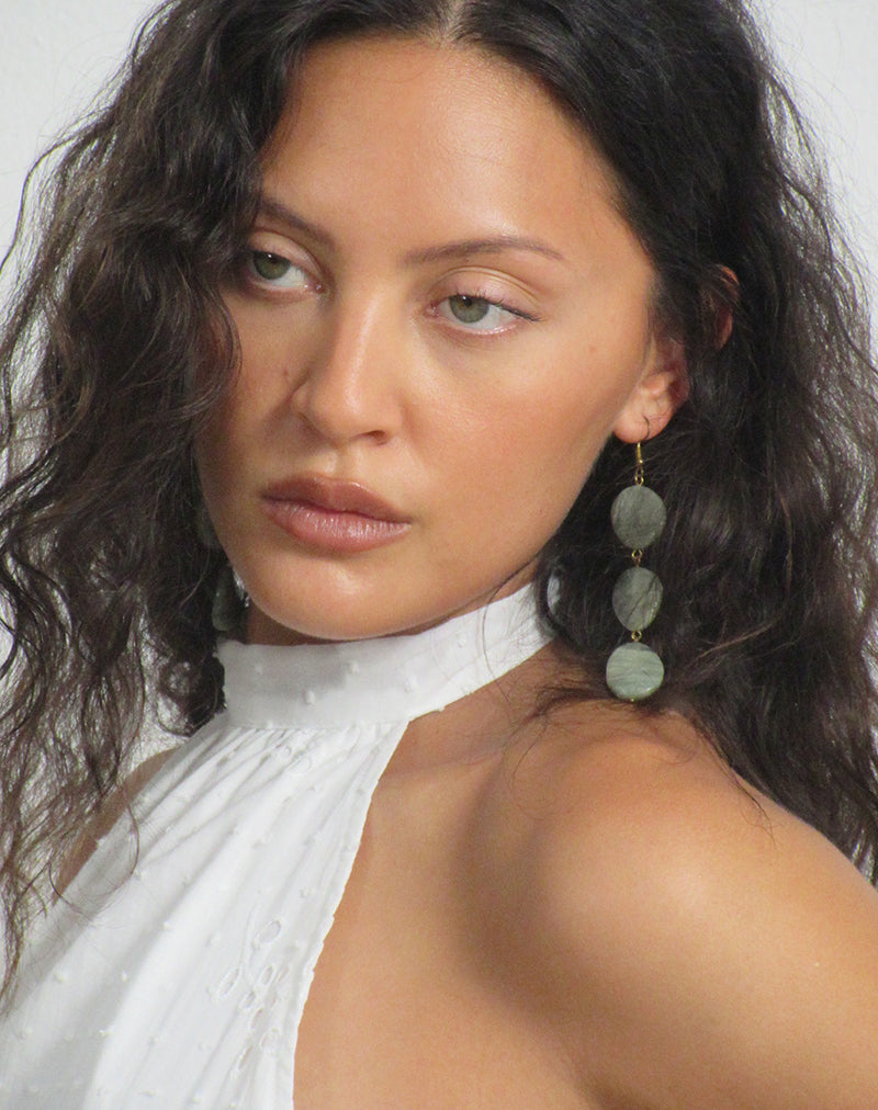 Sedona Halterneck Top in Broderie White