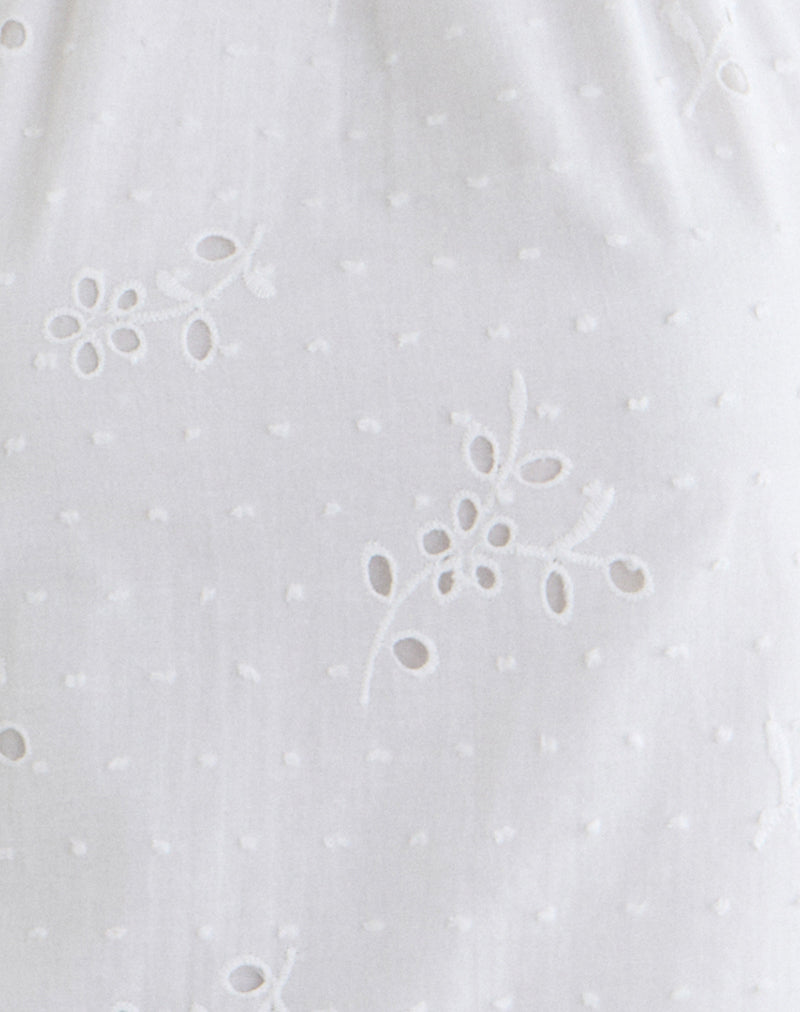 Sedona Halterneck Top in Broderie White
