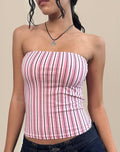 Shaelo Bandeau Top in Pinstripe Pink