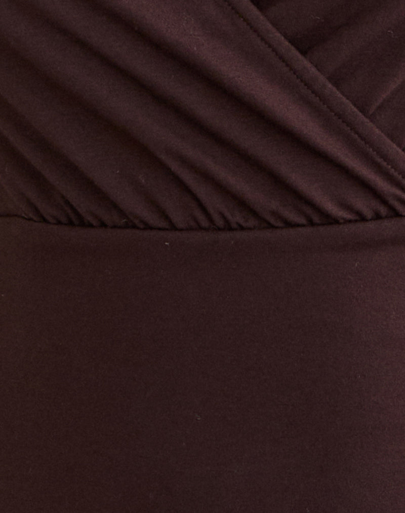Sheon Long Sleeve Top in Rayon Jersey Bitter Chocolate