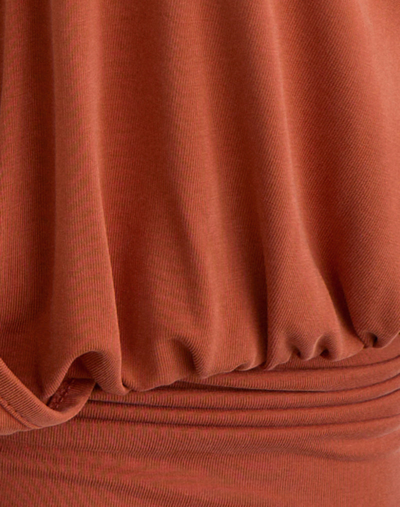Sherlyn Halter Top in Cupro Burnt Orange
