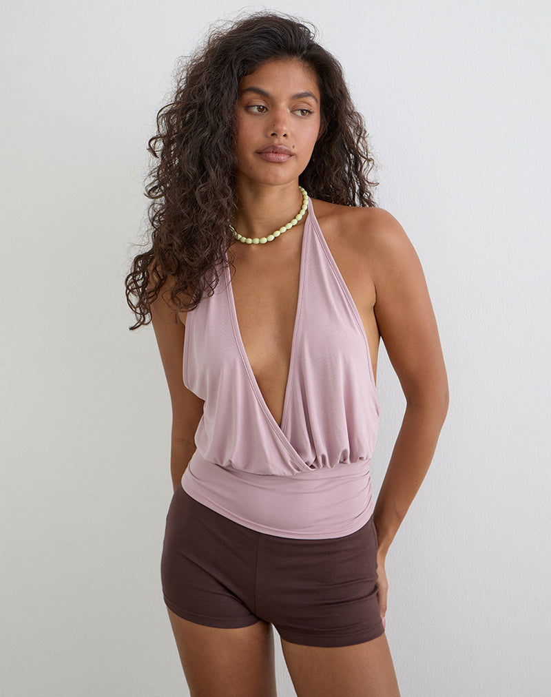 Sherlyn Halter Top in Cupro Pink