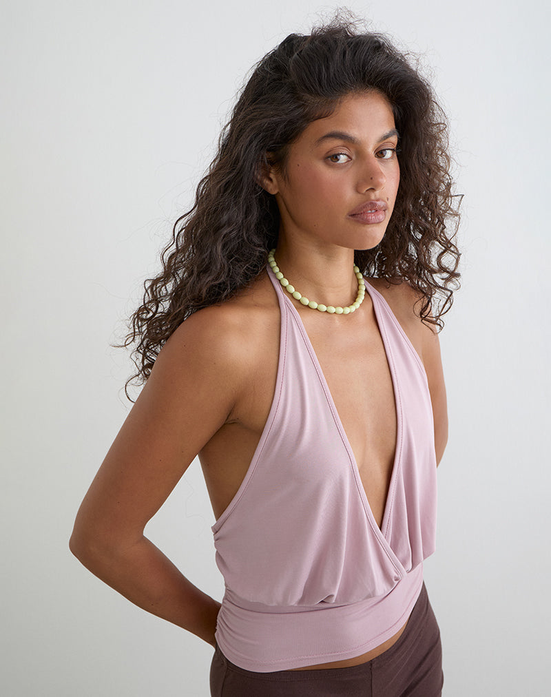 Sherlyn Halter Top in Cupro Pink