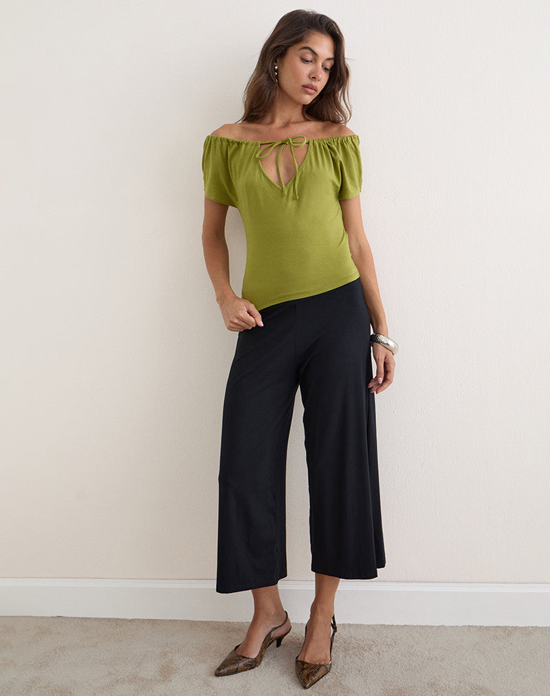 Sibila Off Shoulder Top in Moss Green