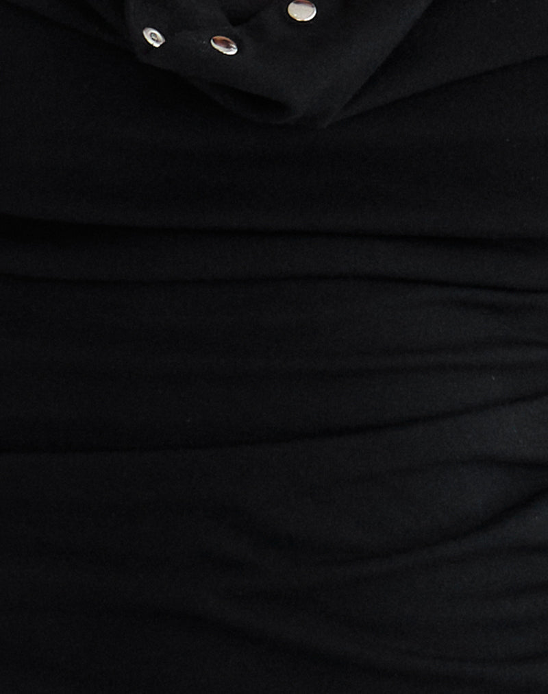 Slater Studded Top in Rayon Jersey Black