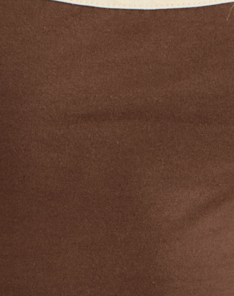 Solani Top in Cocoa Brown with Buttermilk Binding