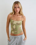 Solay Cami Top in Blurry Camo Khaki