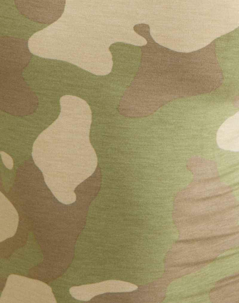 Solay Cami Top in Blurry Camo Khaki