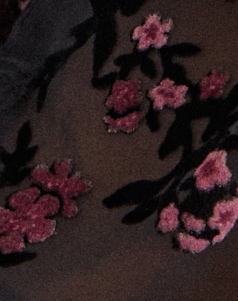 Sukuri Cardigan in Devore Floral Black