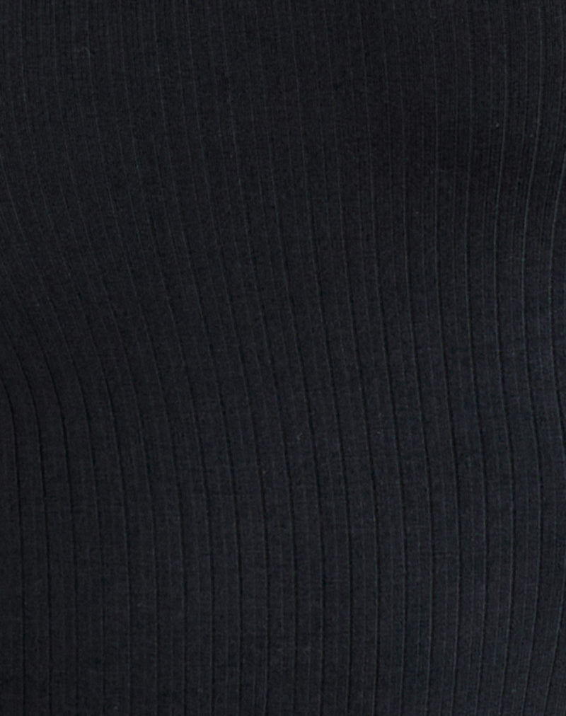 Sumala Tee in Thick Rib Black