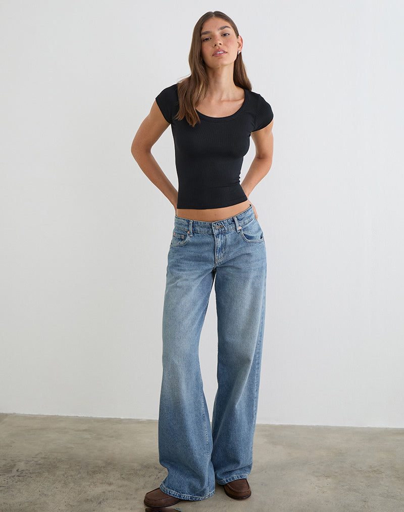 Sumala Tee in Thick Rib Black