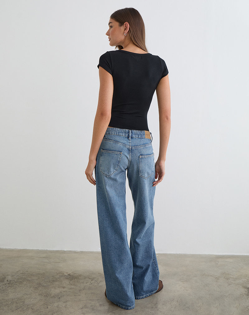 Sumala Tee in Thick Rib Black