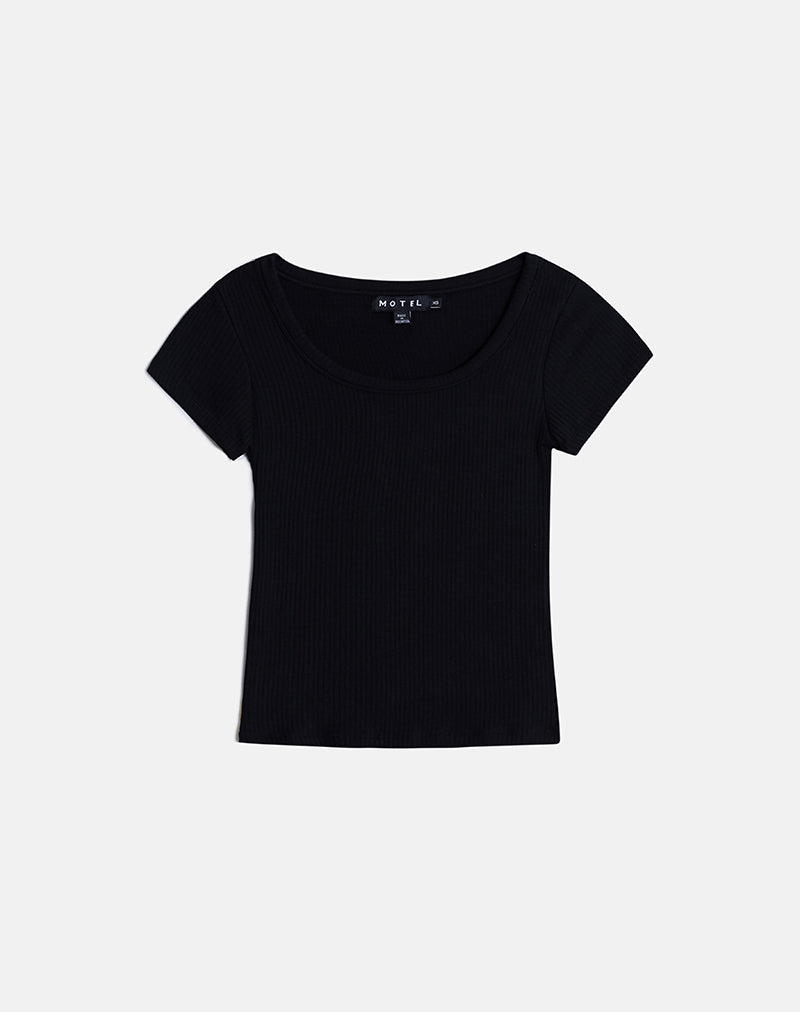 Sumala Tee in Thick Rib Black
