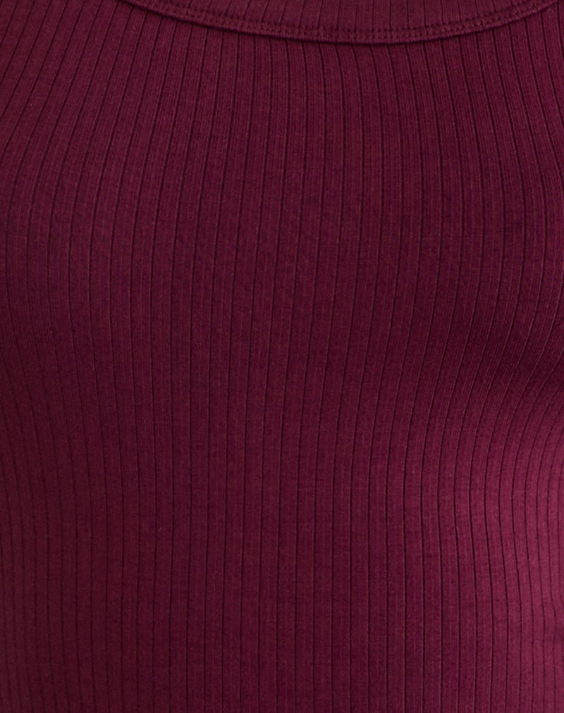 Sumala Tee in Thick Rib Wine