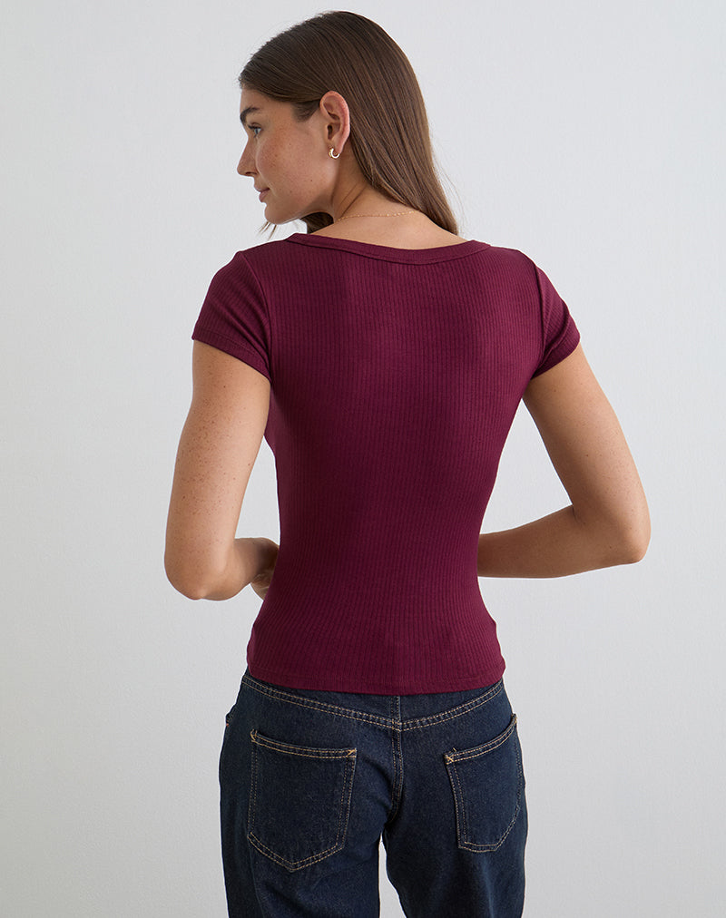 Sumala Tee in Thick Rib Wine
