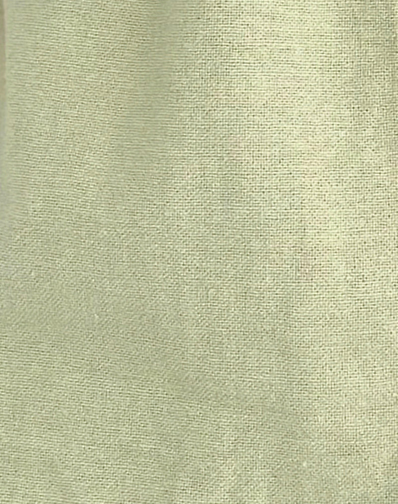 Syrma Backless Halter Top in Linen Sage Green