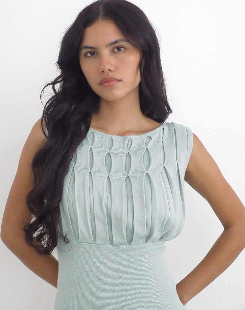 Tapasya Top in Shimmer Lurex Mint Green