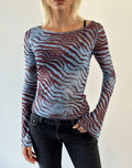 Tineko Long Sleeve Top in Wild Animal Blue