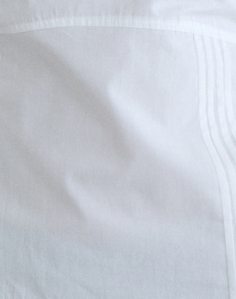 Uliva Cap Sleeve Corset Top in Poplin White