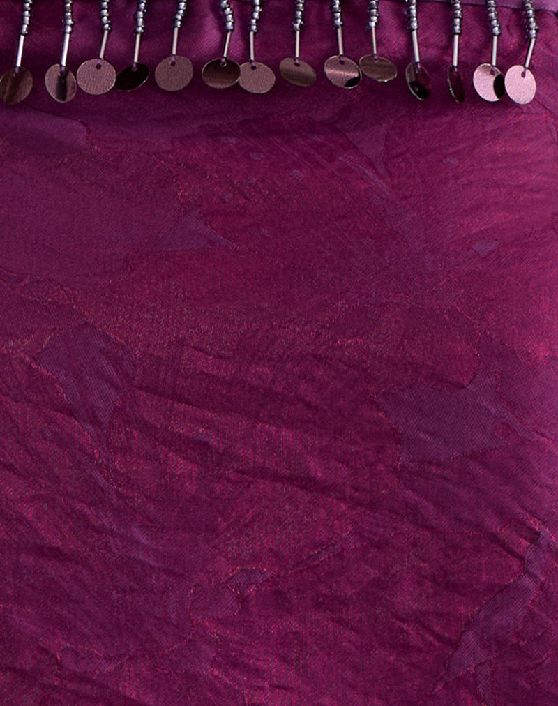 Vars Top in Glitter Chiffon Deep Purple