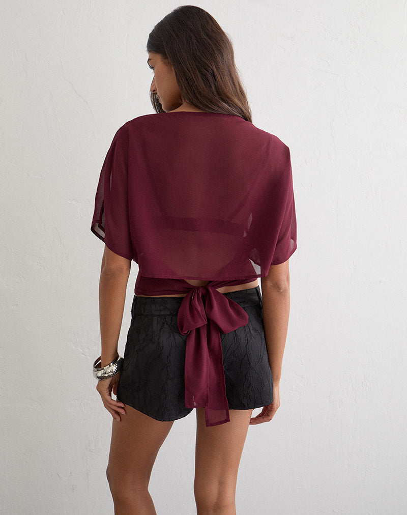 Wahita Top in Chiffon Burgundy