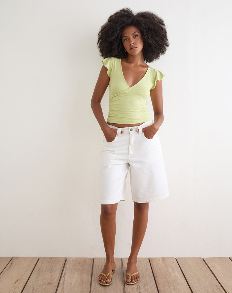 Wilkes Wrap Top in Jersey Pistachio