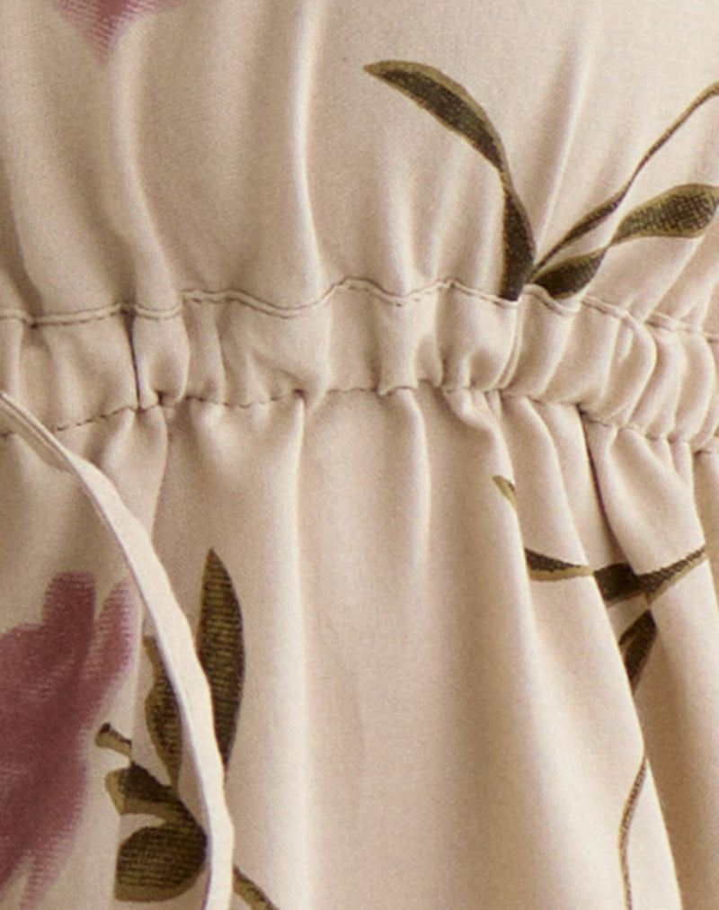 Yalova Halter Top in Bloom Leafy Taupe