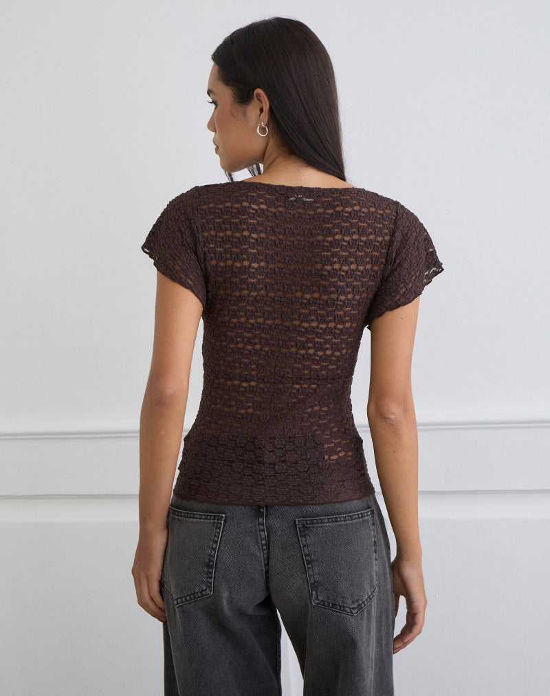 Yeslin V-Neck Button Up Top in Dark Plum