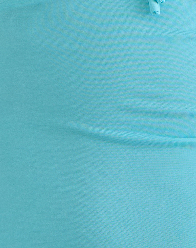 Yubis Short Sleeve Top in Cupro Aqua