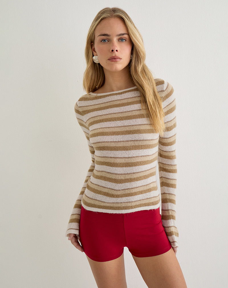 Yukara Long Sleeve Top in Knit Tonal Stripe