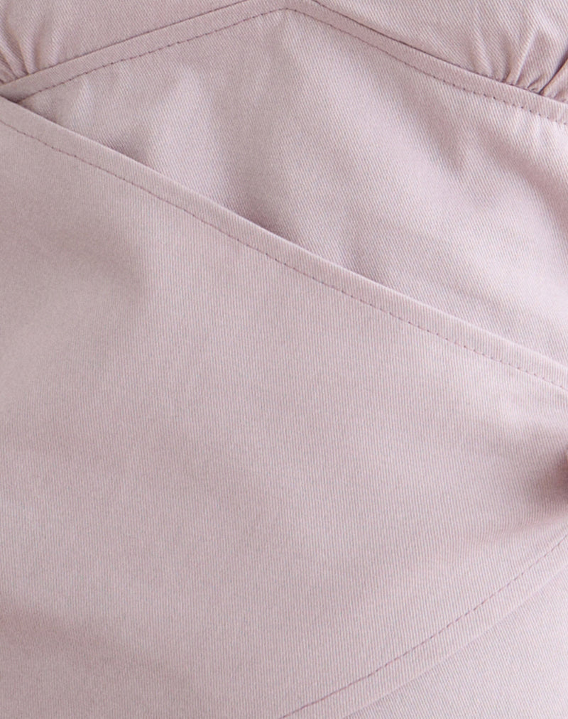 Yung Halterneck Top in Cotton Twill Soft Pink