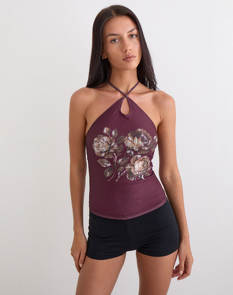 Zalika Top in Crystal Rose Burgundy