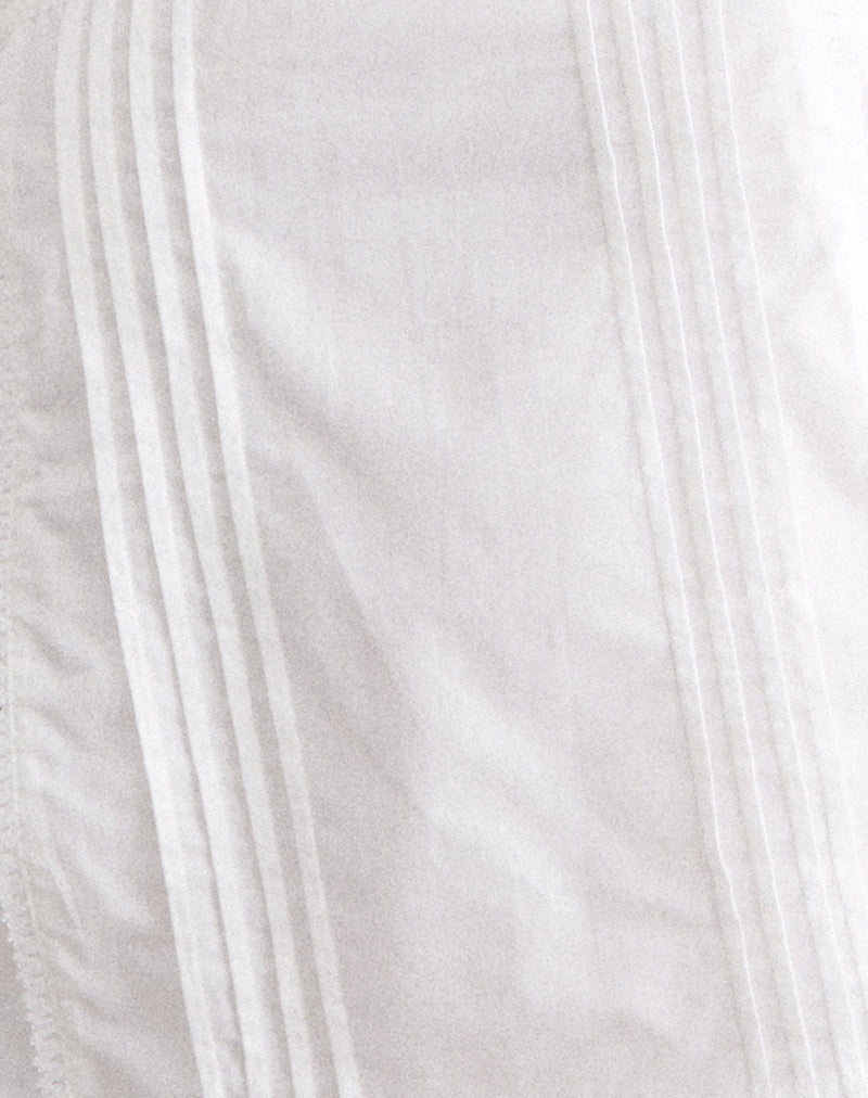 Zelie Square Neck Top in Broderie Poplin White