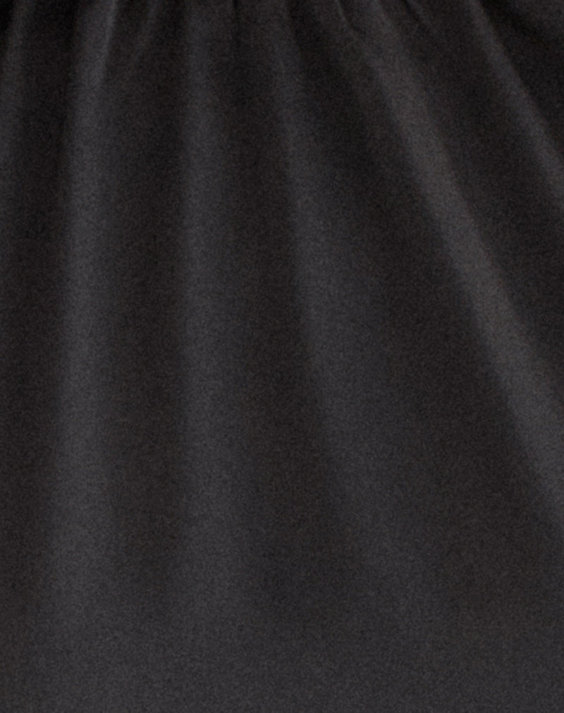 Zephine Asymmetric Backless Top in Satin Black