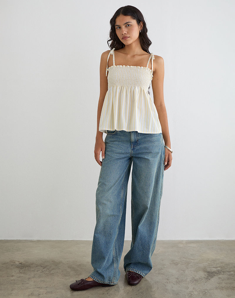 Zerah Top in Candy Stripe Yellow