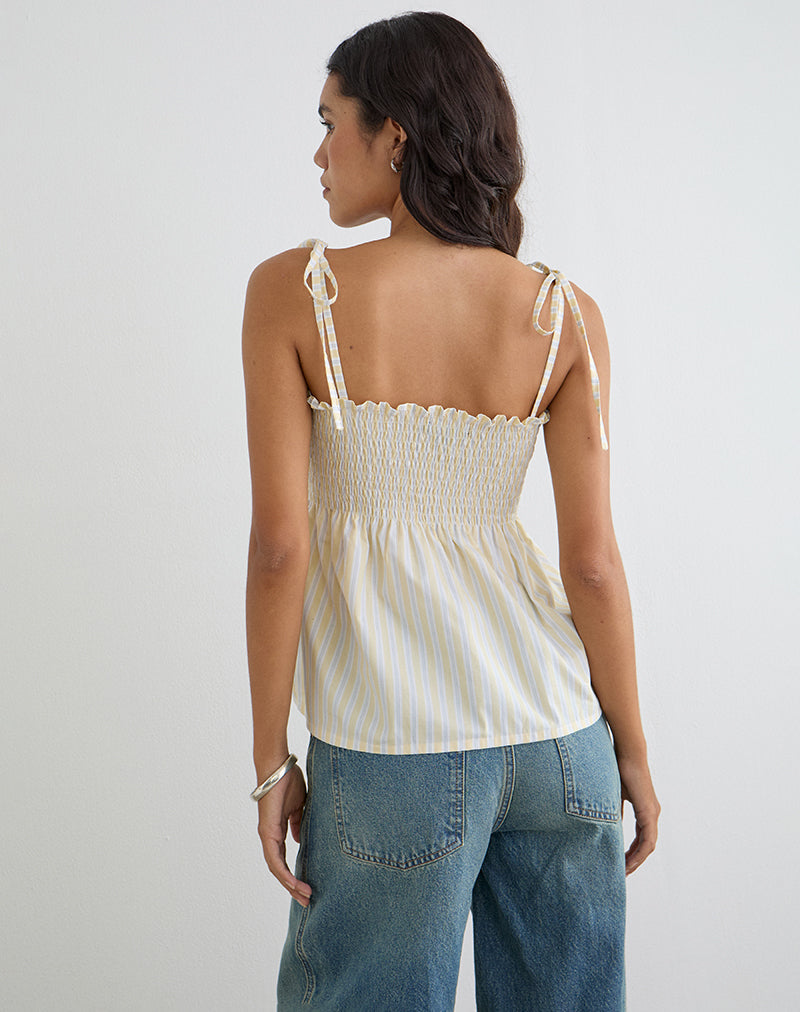 Zerah Top in Candy Stripe Yellow