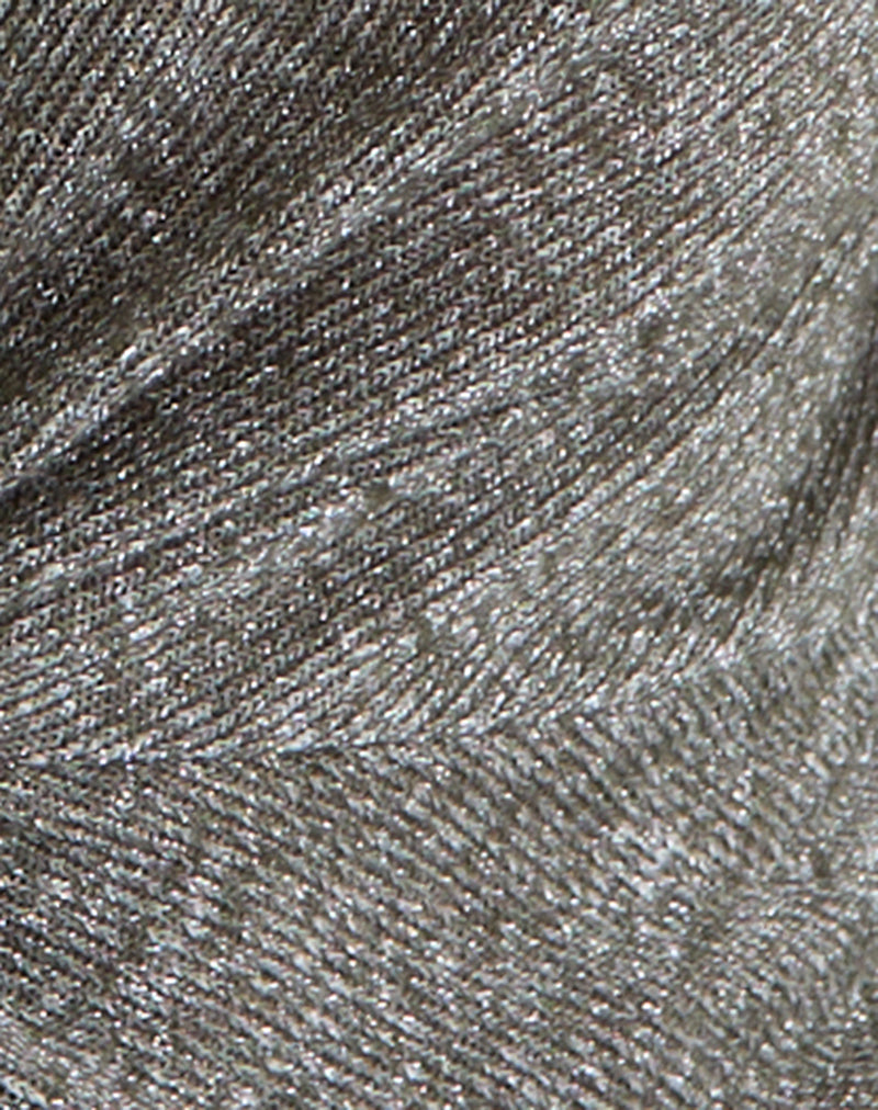 Zoril Twist Top in Glitter Knit Khaki